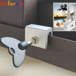 Child Protection Baby Safety Adjustable Sliding Window Locks Stop Aluminum Alloy  Security Lock With Keys Safety Window Lock 1