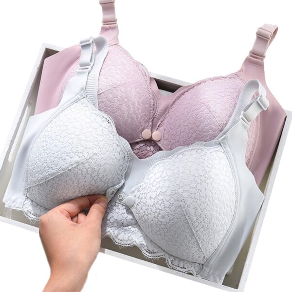 New Maternity Breastfeeding Bra Lace Cotton Maternity Nursing Bra for Feeding Pregnant Women Underwear Women's Breathable Bra 5