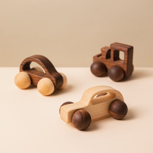 Juego de bloques de coche de madera de haya para bebé 5