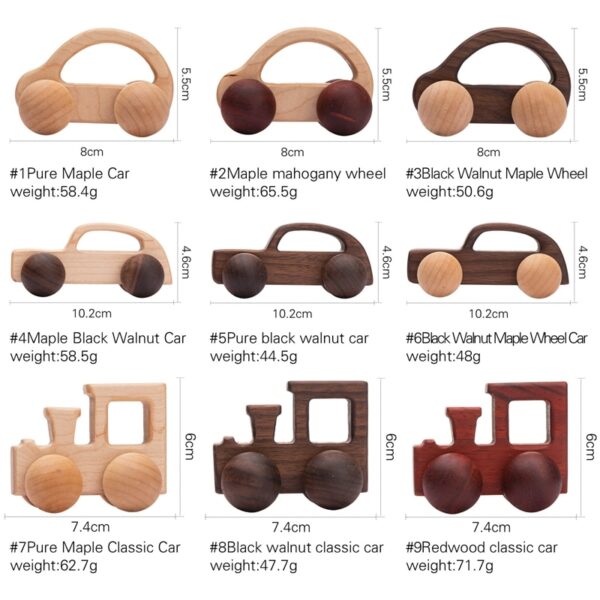 Juego de bloques de coche de madera de haya para bebé 4