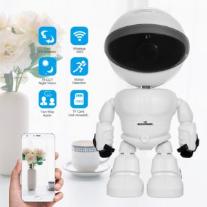 Cámara inalámbrica Robot Detección de movimiento inteligente Seguimiento automático Monitor de bebé Seguridad para el hogar Cámara de vigilancia de audio 1