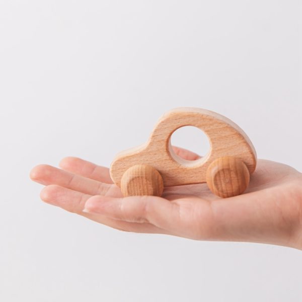 Coche de juguete de haya de madera para bebé 4