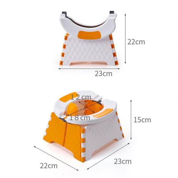 Silla de inodoro de entrenamiento de orinal de coche robusta plegable compacta con orinal para coche para viajes 6