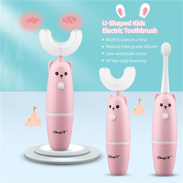 Cepillo de dientes eléctrico para bebés y niños, automático, de silicona 3