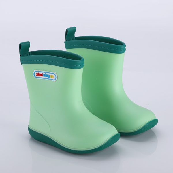 Botas de lluvia de goma para niños y niñas, botas antideslizantes 4
