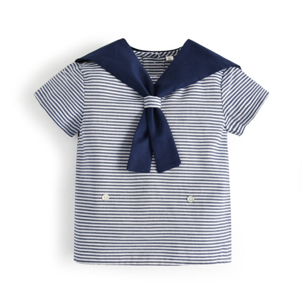 Conjuntos de short y camiseta a rayas o vestido a rayas 4