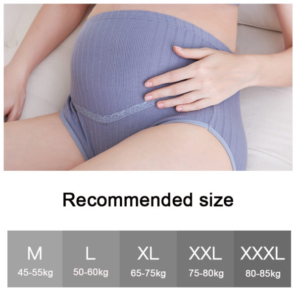 Bragas de maternidad de algodón para mujeres embarazadas, ropa interior de vientre ajustable de cintura alta, de talla grande 4